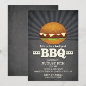 Modern Chalkboard Barbecue Party Kaart (Voorkant / Achterkant)