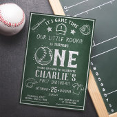 Modern Chalkboard Baseball All Star 1e verjaardag Kaart