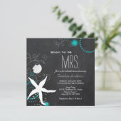 Modern Chalkboard Beach Bruiloft Vrijgezellenfeest Kaart (Staand voorkant)