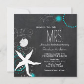 Modern Chalkboard Beach Bruiloft Vrijgezellenfeest Kaart (Voorkant)