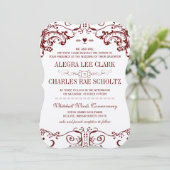 Modern Chalkboard Burgundy Typography Invite Kaart (Staand voorkant)