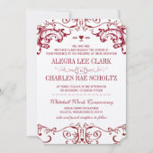 Modern Chalkboard Burgundy Typography Invite Kaart (Voorkant)