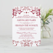 Modern Chalkboard Burgundy Typography Invite Kaart (Staand voorkant)