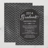Modern Chalkboard Chevron Graduation Party Kaart (Voorkant / Achterkant)