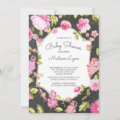 Modern Chalkboard Floral Baby shower Invitation Kaart (Voorkant)