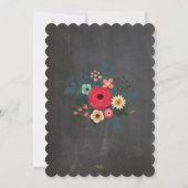 Modern Chalkboard Floral Baby shower Invite Kaart (Achterkant)