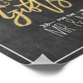 Modern Chalkboard Floral Kaarten Gifts Wedding Sig Poster (Hoek)