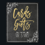 Modern Chalkboard Floral Kaarten Gifts Wedding Sig Poster<br><div class="desc">Modern Wedding Gift Table / Kaarten en geschenken Trouwbord Poster Sjablonen - Elegant Goud Script en wit Bloemen Lijst op Grunge Black Chalkboard Achtergrond. Een perfect ontwerp voor uw grote dag. Alle tekststijl,  kleuren,  maten kunnen worden aangepast aan uw behoeften!</div>