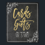 Modern Chalkboard Floral Kaarten Gifts Wedding Sig Poster<br><div class="desc">Modern Wedding Gift Table / Kaarten en geschenken Trouwbord Poster Sjablonen - Elegant Goud Script en wit Bloemen Lijst op Grunge Black Chalkboard Achtergrond. Een perfect ontwerp voor uw grote dag. Alle tekststijl,  kleuren,  maten kunnen worden aangepast aan uw behoeften!</div>