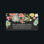 Modern Chalkboard Floral retour adres Etiket<br><div class="desc">Kleed je enveloppen voor je doop,  eerste communie of bevestigingsfeest uitnodigingen met onze stijlvolle bloemenmet een zwart krijtbord achtergrond retour adreslabel. Bijpassende uitnodigingen & stickers beschikbaar in onze winkel</div>