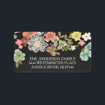 Modern Chalkboard Floral retour adres Etiket<br><div class="desc">Kleed je enveloppen voor je doop,  eerste communie of bevestigingsfeest uitnodigingen met onze stijlvolle bloemenmet een zwart krijtbord achtergrond retour adreslabel. Bijpassende uitnodigingen & stickers beschikbaar in onze winkel</div>