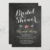 Modern Chalkboard Floral Vrijgezellenfeest Kaart (Voorkant / Achterkant)