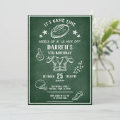 Modern Chalkboard Football All Star Verjaardag Kaart (Staand voorkant)