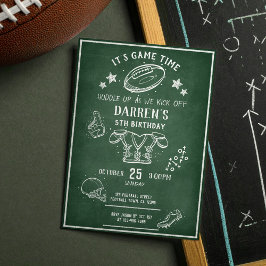 Modern Chalkboard Football All Star Verjaardag Kaart