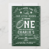 Modern Chalkboard Football Athletic 1st Birthday Kaart (Voorkant)