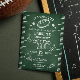 Modern Chalkboard Football Athletic Birthday Kaart