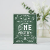 Modern Chalkboard Football Budget 1e Verjaardag (Staand voorkant)