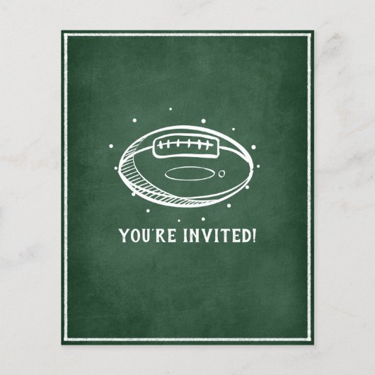 Modern Chalkboard Football Budget 1e Verjaardag (Achterkant)