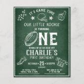 Modern Chalkboard Football Budget 1e Verjaardag (Voorkant)