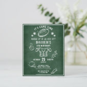 Modern Chalkboard Football Budget Birthday Invite (Staand voorkant)