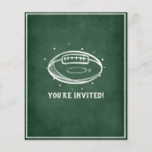 Modern Chalkboard Football Budget Birthday Invite (Achterkant)