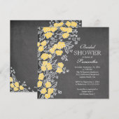 Modern Chalkboard — Geel Vrijgezellenfeest met gri Kaart (Voorkant / Achterkant)