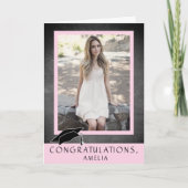Modern Chalkboard Gefeliciteerd Afstuderen Foto Kaart (Voorkant)