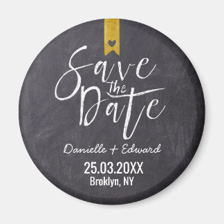 Modern Chalkboard-handschrift slaat de datum op Magneet