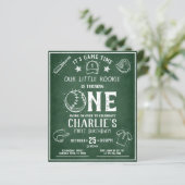 Modern Chalkboard Honkbal Budget 1e Verjaardag (Staand voorkant)