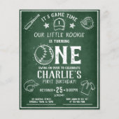 Modern Chalkboard Honkbal Budget 1e Verjaardag (Voorkant)