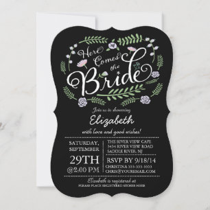 Modern Chalkboard komt hier uit de bride Floral Kaart