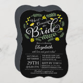 Modern Chalkboard komt hier uit de bride Floral Kaart (Voorkant / Achterkant)