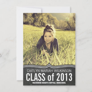 Modern Chalkboard Large Photo Afstudeerder Party Kaart