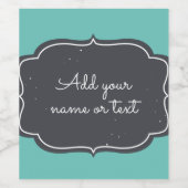 Modern Chalkboard Lijst - Aangepast Aqua Wijn Etiket (Enkel label)