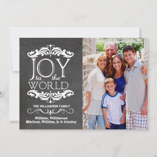 Modern Chalkboard maakt deel uit van de wereldfoto Feestdagenkaart (Voorkant)