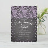 Modern Chalkboard Meisjes Baby shower Invitation Kaart (Staand voorkant)