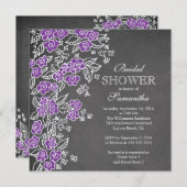 Modern Chalkboard Paars Vrijgezellenfeest Kaart (Voorkant / Achterkant)