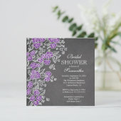 Modern Chalkboard Paars Vrijgezellenfeest Kaart (Staand voorkant)