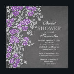 Modern Chalkboard Paars Vrijgezellenfeest Kaart<br><div class="desc">Moderne bloemenbrudal doucheuitnodiging met en dainty paarse bloemen op een stijlvolle en stijlvolle populaire achtergrond. Draai onze whimsical- en leukste trouwdoucheuitnodiging om een passende oplossing te vinden voor een extra speciale aanraking. Ideaal voor een bloem vrijgezellenfeest in de lente, een vrijgezellenfeest in de zomer, een herfst of een vrijgezellenfeest in...</div>