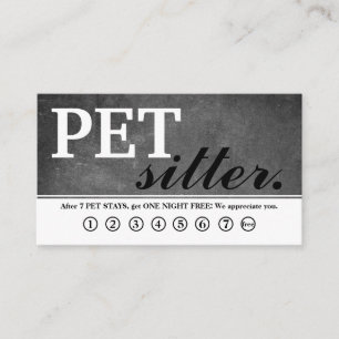 Modern Chalkboard pet sitter. Loyalty Kaart Visitekaartje