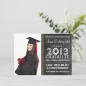 Modern Chalkboard Photo Afstuderen Kaart (Staand voorkant)