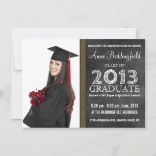 Modern Chalkboard Photo Afstuderen Kaart
