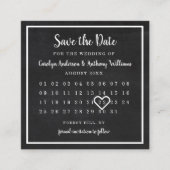 Modern Chalkboard Photo Calendar Save the Date Informatiekaartje (Voorkant)