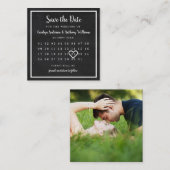 Modern Chalkboard Photo Calendar Save the Date Informatiekaartje (Voorkant / Achterkant)