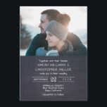 Modern Chalkboard Photo Wedding Invitation Kaart<br><div class="desc">Modern Chalkboard Photo Wedding Invitation</div>