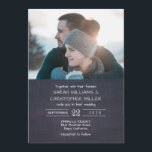 Modern Chalkboard Photo Wedding Invitation Kaart<br><div class="desc">Modern Chalkboard Photo Wedding Invitation</div>