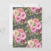 Modern Chalkboard Pink Floral First Heilige Commun Kaart (Achterkant)
