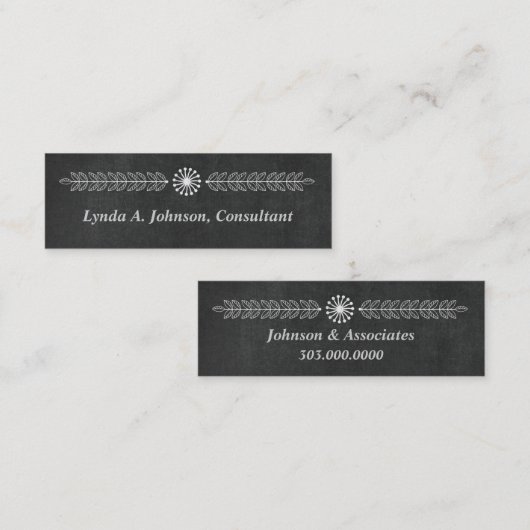 Modern Chalkboard Professional Mini Visitekaartje (Voorkant / Achterkant)