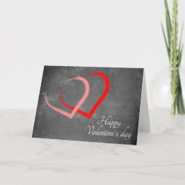 Modern Chalkboard Red Heart Valentijn`s Day Feestdagen Kaart