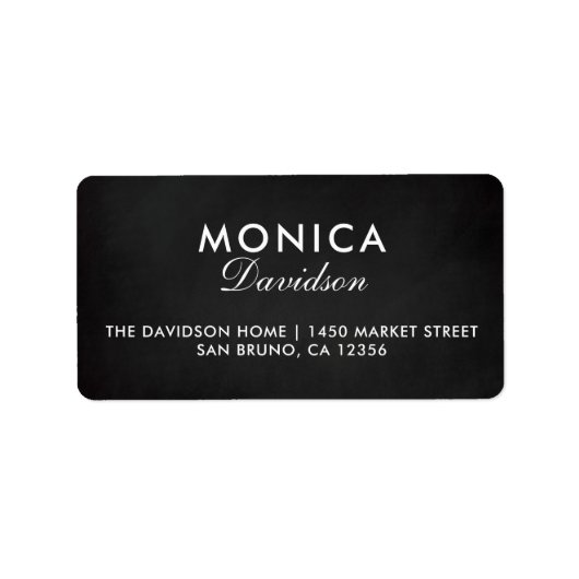 Modern Chalkboard & Script Engagement Party Etiket (Voorkant)